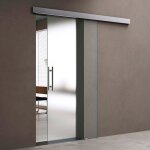 Sogood porte coulissante int�rieur 1025x205 verre opaque poign�e de barre distance au mur de 15mm avec ...