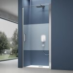 Sogood® porte de douche pivotante transparente avec bande opaque 80x195cm paroi de douche pour niche ... Sogood® porte de douche pivotante transparente avec bande opaque 80x195cm paroi de douche pour niche ...