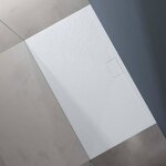 Sogood receveur de douche bac  douche ultra plat en solid surface blanc mat geoma07 90x160x3 cm avec ...