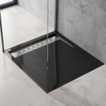 Sogood receveur de douche noir 90x100cm bac  douche xetro4 rectangulaire extra plat 5cm + bonde al02 ...