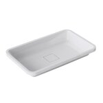 Doporro vasque  encastrer lavabo blanc 60cm colossum104 60x38x12cm lave mains rectangulaire avec cache ...
