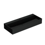 Doporro vasque  poser gris noir mat lavabo de salle de bains suspendu 100cm lave mains rectangulaire ...