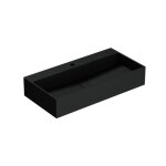 Doporro vasque  poser gris noir mat lavabo de salle de bains suspendu 80cm lave mains rectangulaire ...