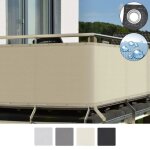 Sol royal brise vue balcon 300x90cm creme hdpe ? protection balcon opaque uv r�sistant � leau & aux intemp�rie ...