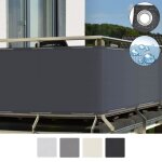 Sol royal brise vue balcon 90x300 cm anthracite avec ?illets cordons résiste à leau intempéries 160 g ... Sol royal brise vue balcon 90x300 cm anthracite avec ?illets cordons résiste à leau intempéries 160 g ...