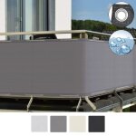 Sol royal brise vue balcon 90x300 cm gris avec ?illets cordons r�siste � leau intemp�ries 160 g / m� ...