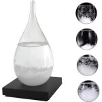 Soldela® baromètre prévisions météo à cristaux - verre de tempête 20cm - socle en bois Soldela® baromètre prévisions météo à cristaux - verre de tempête 20cm - socle en bois