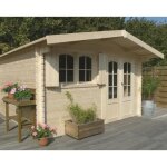 Abri de jardin - solid - rignitz - bois massif - 418x388cm - double porte sécurisée Abri de jardin - solid - rignitz - bois massif - 418x388cm - double porte sécurisée
