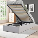 Solide lit coffre gris pour matelas 90x190 cm - 12 lattes - manon pieds - revetement pvc simili facile ... Solide lit coffre gris pour matelas 90x190 cm - 12 lattes - manon pieds - revetement pvc simili facile ...
