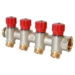 Somatherm collecteur sanitaire - mini - vannes auto - etanche - indexable m�le femelle 3 / 4 - 4 sorties ...