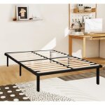 Sommier - lit - 140 x 200 cm - 7 pieds inclus - noir - a lattes