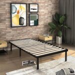 Sommier 90x190cm - frixovel - a lattes - 6 pieds - 14 lattes - noir