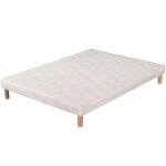 Sommier tout bois renforce 160 x 200 + 5 pieds