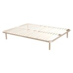 Sommier cadre � lattes 140 x 190 cm - 2x19 lattes avec pieds - beige - kalista de ysm�e