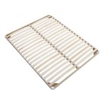 Sommier cadre  lattes 140x190cm - beige - vente - unique - 2x19 lattes - a monter soi - mme