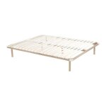 Sommier cadre � lattes 180 x 200 cm - 2x19 lattes - avec pied - beige - kalista de ysm�e