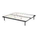Sommier cadre � lattes 180 x 200 cm - 2x19 lattes - avec pieds - noir - kalista de ysm�e