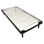 Sommier cadre à lattes 90 x 200 cm - 19 lattes - avec pieds - noir - kalista de ysmée Sommier cadre à lattes 90 x 200 cm - 19 lattes - avec pieds - noir - kalista de ysmée