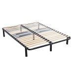 Sommier cadre � lattes m�tal en kit 5 zones morphologiques pieds inclus - someo 160x200 - noir - fabriqu� ...
