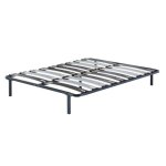 Patrick - solide et confortable sommier cadre a lattes pieds 160x200 x 29 cm en metal - 2 x 9 larges ...