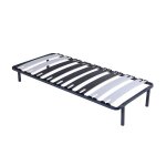Patrick - solide et confortable sommier cadre a lattes pieds 90x190 x 29 cm en metal - 9 larges lattes ...