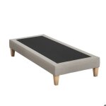 Sommier d�co tapissier beige lin - someo 120x190 - ecru - garantie 5 ans - someo