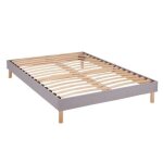 Sommier démontable merinos self kit - gris chiné - 90x190 - a lattes - lattes multiplis - pieds inclus ... Sommier démontable merinos self kit - gris chiné - 90x190 - a lattes - lattes multiplis - pieds inclus ...
