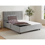 Sommier �lectrique de relaxation d�co 2x48 plots - 2 x 70 x 190 cm - tissu - gris - nalu de ysm�e