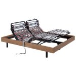 Sommier �lectrique de relaxation d�co lattes et 2x30 plots - 2 x 90 x 200 cm - ch�ne naturel - ciserano ...