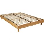 Sommier kit en bois massif naturel 160x200 - bois clair - terre de nuit