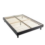 Sommier kit en bois massif noir 160x200 - noir - terre de nuit