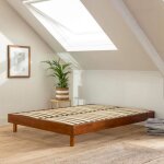 Sommier kit en bois massif noisette 90x190 - marron noisette - terre de nuit