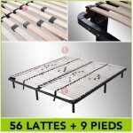 Sommier rsistant  lattes rglables + pieds inclus 180x200 cm