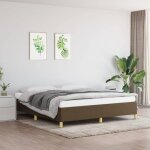 Sommier � lattes - garosa - marron fonc� - 180x200 cm - tissu 100% polyester - montage facile