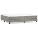 Sommier � lattes - garosa - velours gris clair - 200x200 cm - 2 places - montage facile