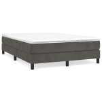 Sommier � lattes - garosa - velours gris fonc� - 140x190 cm - 2 places - montage facile