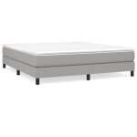Sommier  lattes - qiilu - 180x200 cm - tissu gris clair - 2 places - montage facile