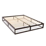 Sommier  lattes en mtal leonidas 160x200 cm coloris noir livr en kit