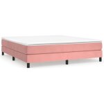Sommier  lattes - qiilu - rose - 180x200 cm - velours - 2 places - montage facile