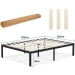 Sommier � lattes - cadre � lattes - 160x200 cm - 2 places - montage facile - pieds inclus