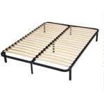 Sommier  lattes sur pieds - marque iztoss - 140 x 190 cm - noir - 2 places