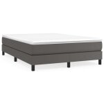 Sommier � ressorts - garosa - 140x190 cm - similicuir gris - pieds de lit inclus - montage facile
