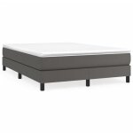 Sommier � ressorts - garosa - 140x200 cm - similicuir gris - pieds inclus - montage facile