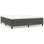Sommier � ressorts - garosa - 160x200 cm - velours gris fonc� - 2 places - pieds inclus