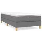 Sommier � ressorts - garosa - 90x190 cm - tissu gris fonc� - montage facile - 1 place