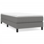 Sommier � ressorts - garosa - 90x200 cm - tissu gris fonc� - montage facile - 1 place