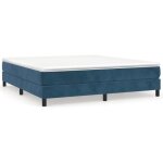 Sommier � ressorts - garosa - bleu fonc� - 180x200 cm - velours - 2 places