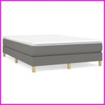 Sommier  ressorts - keenso - 140x190 cm - tissu gris fonc - montage facile - 2 places
