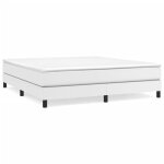 Sommier  ressorts - salutuya - bd36144 - similicuir blanc - 160x200 cm - 2 places