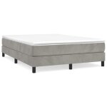 Cadre de lit sans matelas gris clair - salalis - 140x190 cm - velours